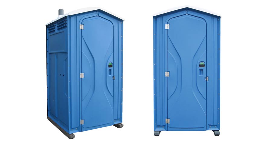 Long-term porta potty units on site in Champaign, Illinois